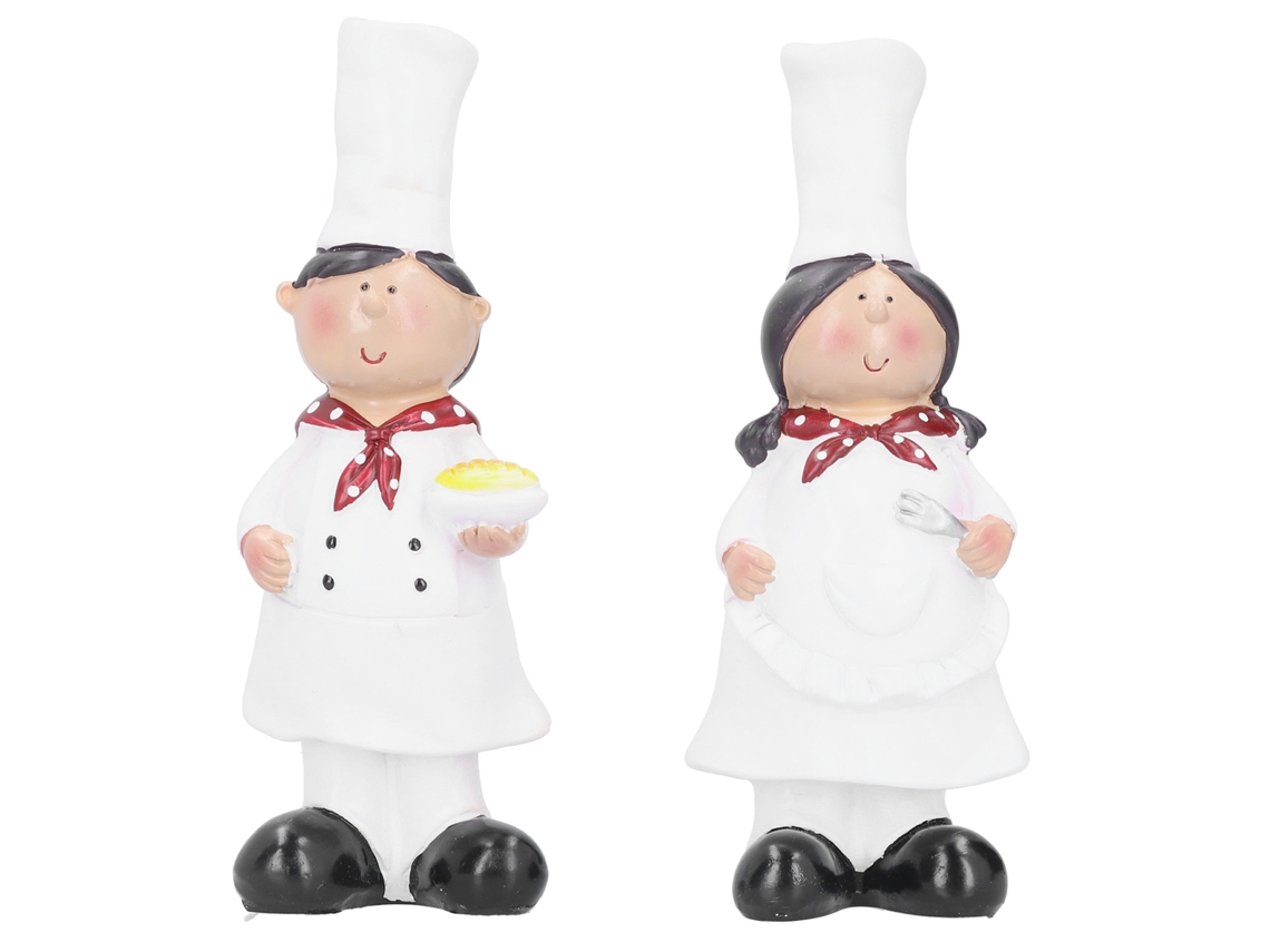 Estátua de Chef em Resina Decorativa para Cozinha Bar Confeitaria Presente Casal | S/MARCA