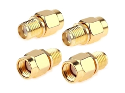 Adaptador SMA Fêmea a RP SMA Macho, Coaxial, 50 ohm, Latón Puro, para Antena Wi-Fi S/MARCA