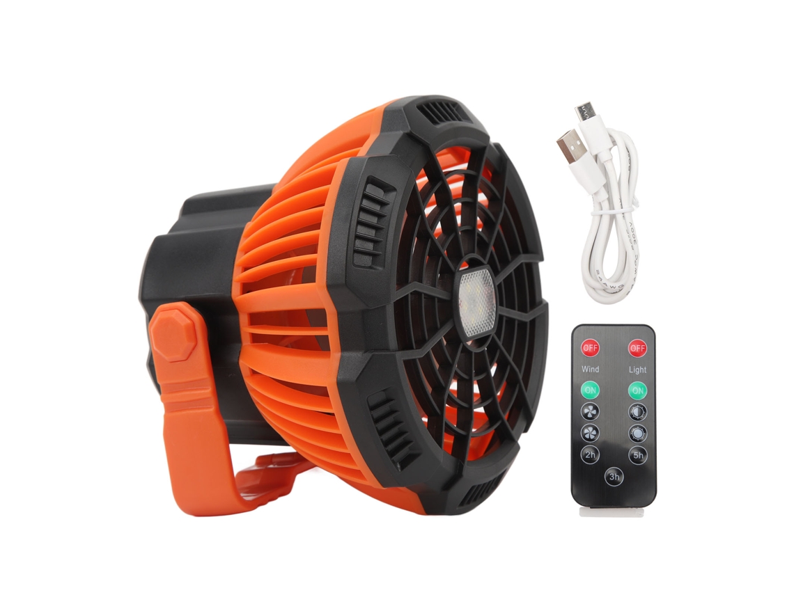 Ventilador Portátil de 5200mah com Luz Led e Controlo Remoto para Hiking, Acampamento, Viagens e Pesca LAXISCREED