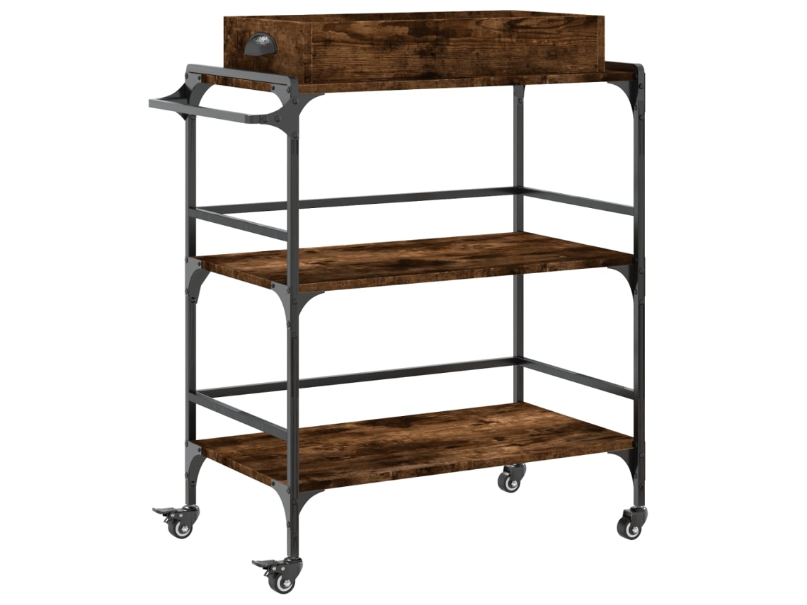 Kitchen Trolley, Kitchen Trolleys Vidaxl Marrom Madeira Processada (n/a)