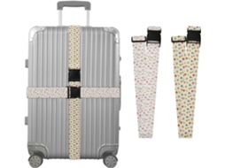 Conjunto De 2 Cintas Bagagem, Estampa Floral Colorida, Duráveis E Ajustáveis Para Viagens Malas De Mão