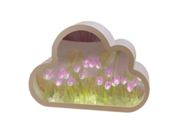 KOFIHETY Luminária De Tulipa Com Imagem Espelhada, Luz Noturna 2 Em 1 Com Design De Nuvem E Reflexo Infinito, Luminária De Led Artesanal Com Flores Para Decora