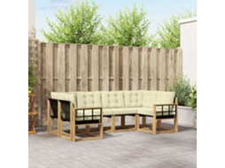 Vidaxl Conjunto De Sofás Para Exterior 6 Unid. Branco E Creme