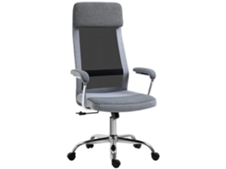 Cadeira de escritório ergonômica giratória com ajuste de altura e balanço, em tecido de rede, 65x67x119-129 cm cinza BTFORUS