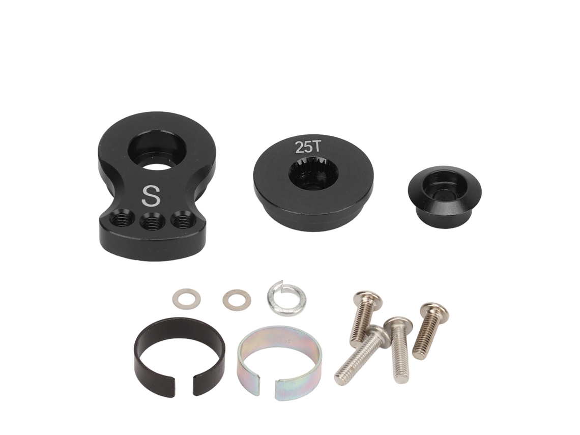 Brazo Servo 25t Aluminio Brazo Direccional Protección Descarga Pieza Repuesto Para Coche Rc 1/10 Negro