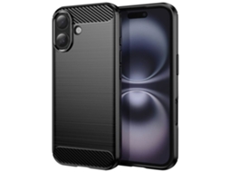 Capa De Silicone Para Iphone 17 Com Efeito Colecionável E Textura Preta Escovada.