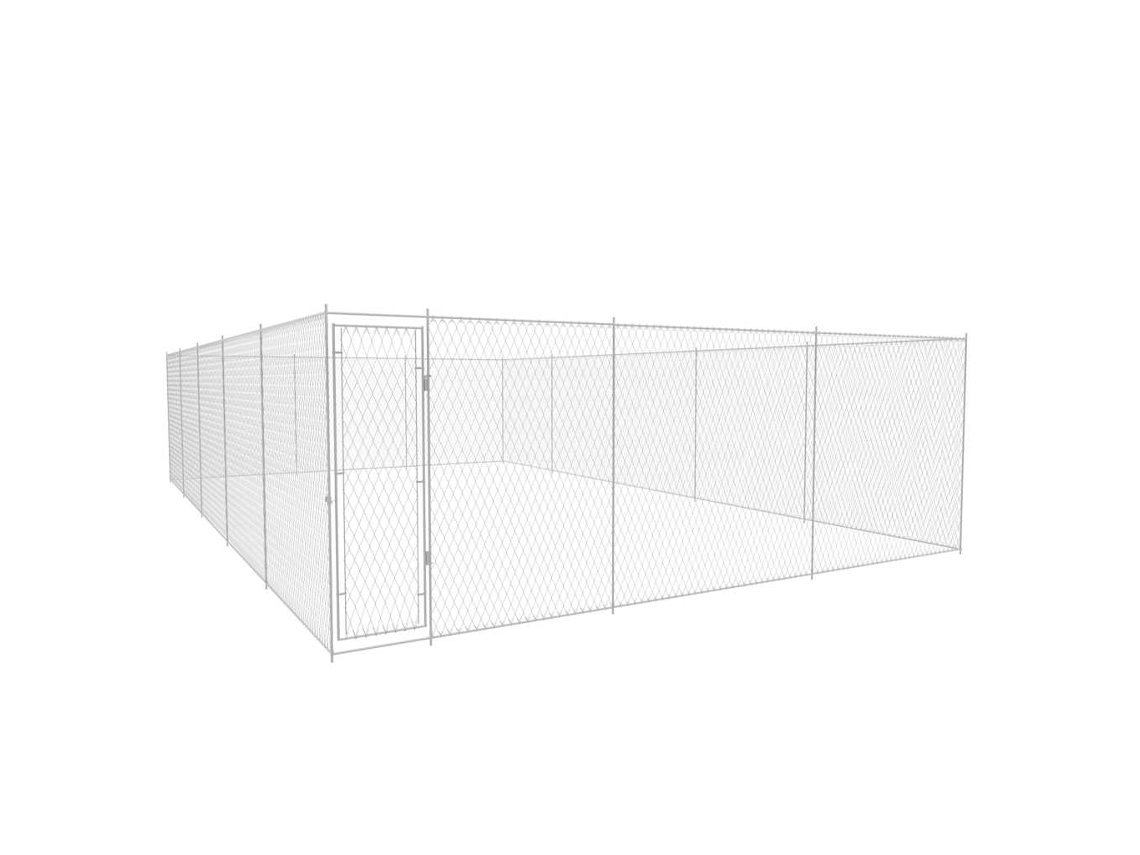 Vidaxl Canil De Exterior Em Aço Galvanizado 950x570x185 Cm