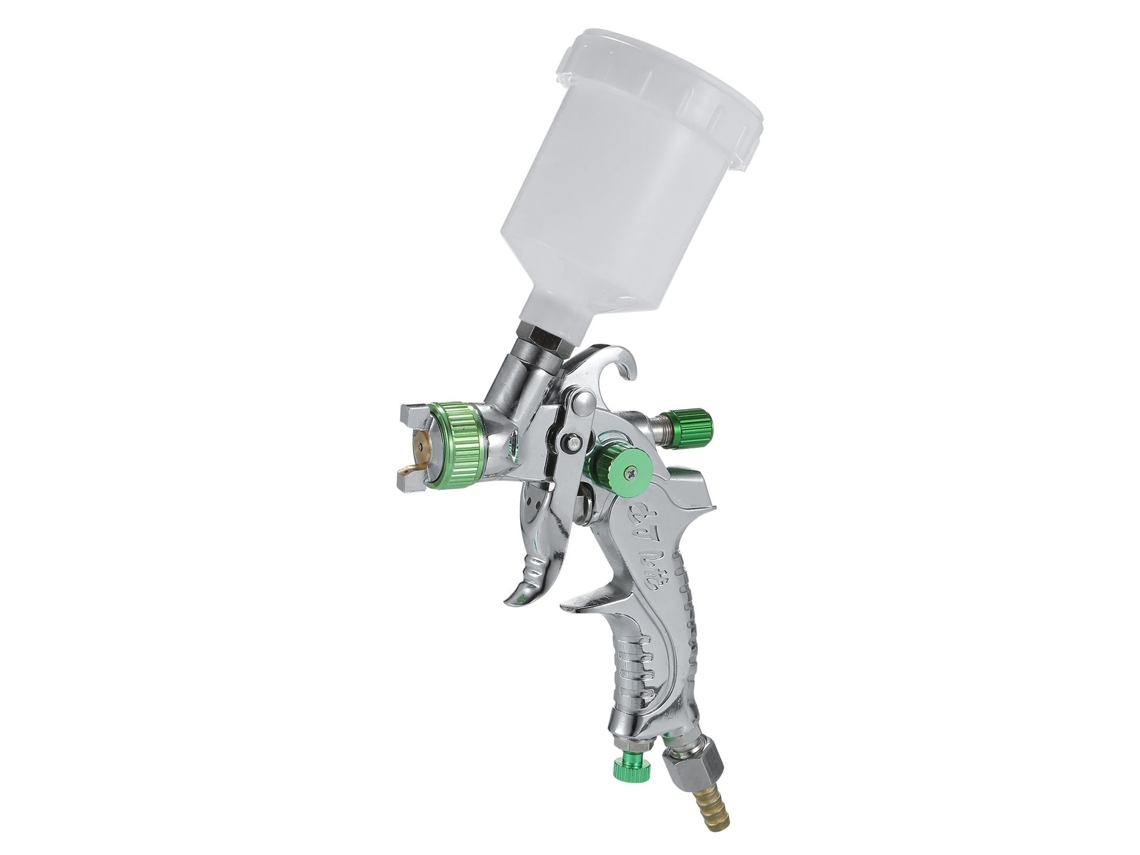 Mini pistola de pintura a ar comprimido com reservatório de 100ml e bico de 0,8mm para carros, móveis e paredes.