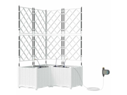 Conjunto 3 Vaso De Jardim Vidaxl Branco Polipropileno (80 X 80 X 142 Cm)