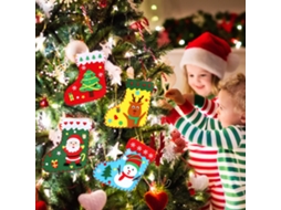 Primerox kit de Artesanato de Sacola Meia Natal 4 Kits Técido Feltro Diy Presente Decoração Crianças