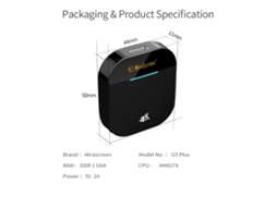 Mirascreen G5 Plus Receptor De Display Wifi 2.4g/5g 4k Uhd Miracast Airplay Para Ios Android Pc Tv Stick Preto