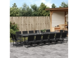 Vidaxl 17 Pcs Conjunto De Jantar Para Jardim Textilene Preto