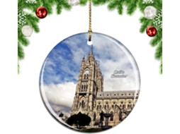 Equador, Catedral de Quito, Enfeite de Árvore de Natal para Pendurar, Coleção de Viagem Urbana
