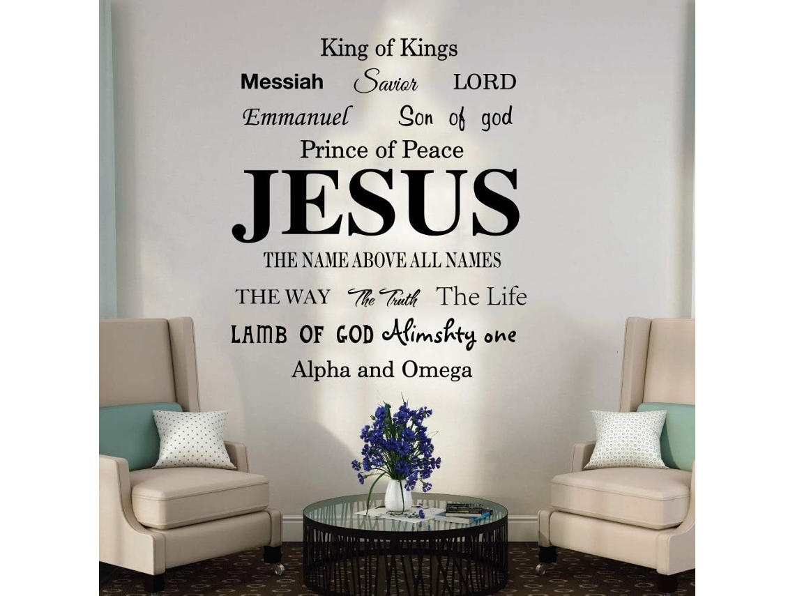 Adesivos de parede decorativos em vinil para quarto e sala de estar com letras, 66x57cm