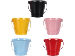 Conjunto de 5 Porta lápis Metal Stobaza para Escritório, Porta canetas Ferro com Alça, Balde Pequeno Pincéis M