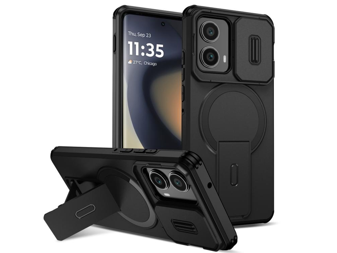 Capa Zruxe Compativel Com Motorola Edge 2024 (suporte Magsafe - Proteção Deslizante - Preta)