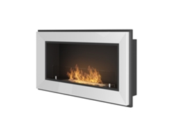 Lareira Embutida A Bioetanol Frame 900 Simplefire Em Branco Com Vidro Sololed