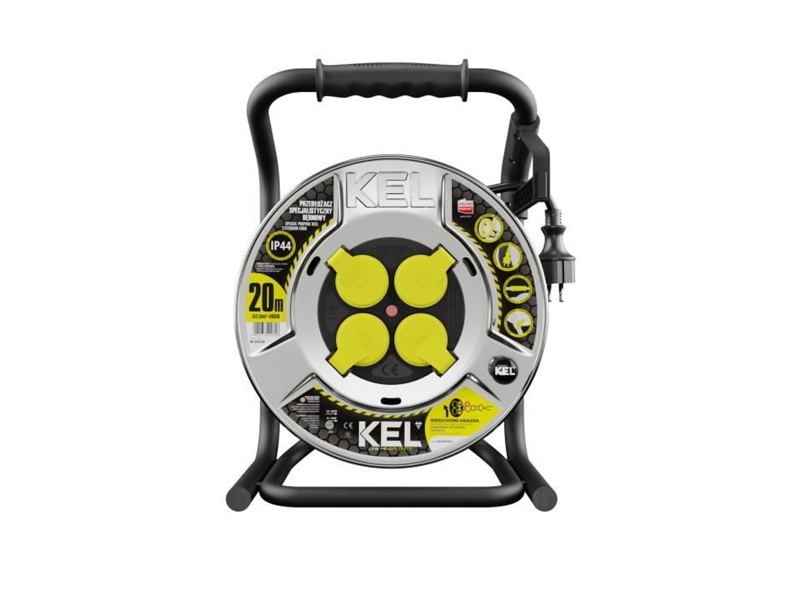 Carretel Profissional 20M 3X2.5 H05Rr-F 4X 2Pt Heavy Line Kel