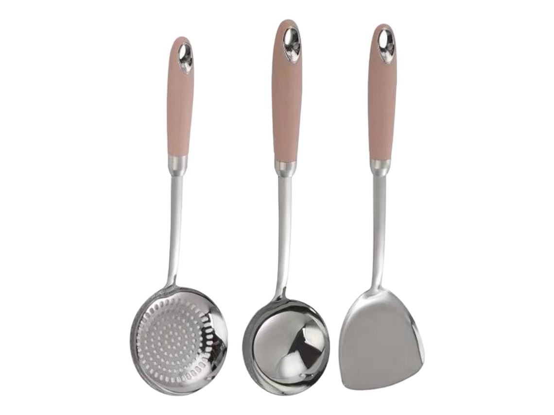 Espátula E Concha Para Wok De Aço Inoxidável Com Caboslowmoose