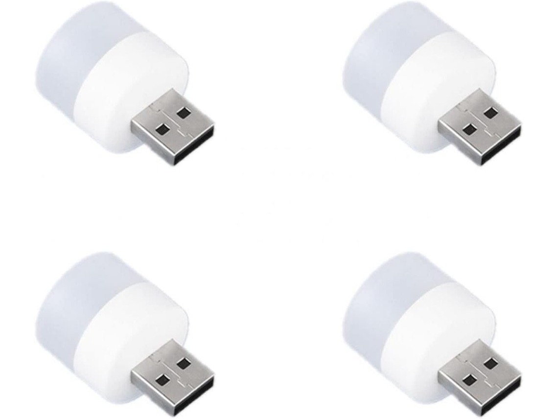 Luz Noturna Usb, Plug In Pacote Com 4 25*24mm Fonte De Alimentação Para Carro, Computador, Carregamento De Celular