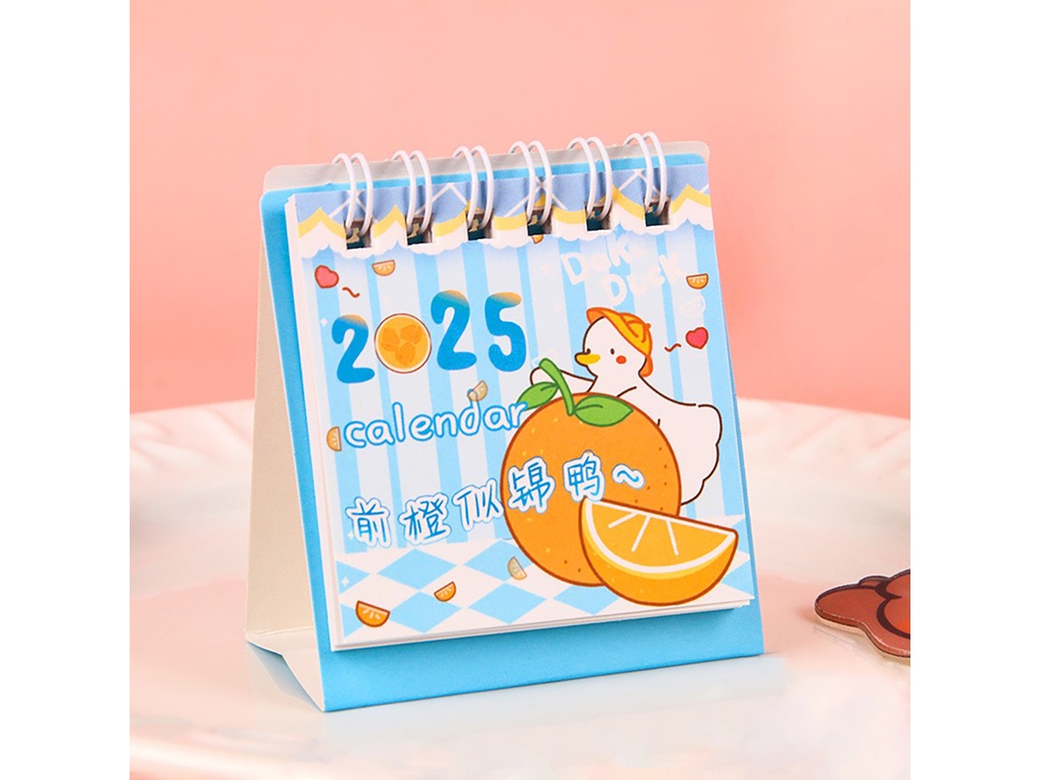 Calendário de secretária cartoon duck 2025 pequeno para comércio LAXISCREED