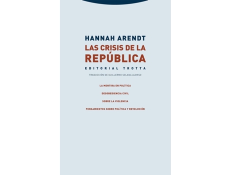 Livro Las Crisis De La Republica de Hannah Arendt (Espanhol)