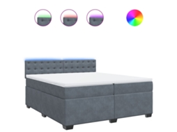 Box Spring Bed, Box Spring Beds Vidaxl Cinzeto Veludo (200 X 200 Cm)