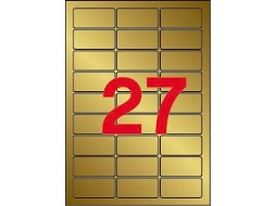 Etiquetas Adesivas Metálicas 20 Folhas APLI (Dourado - 63,5 X 29,6 mm)