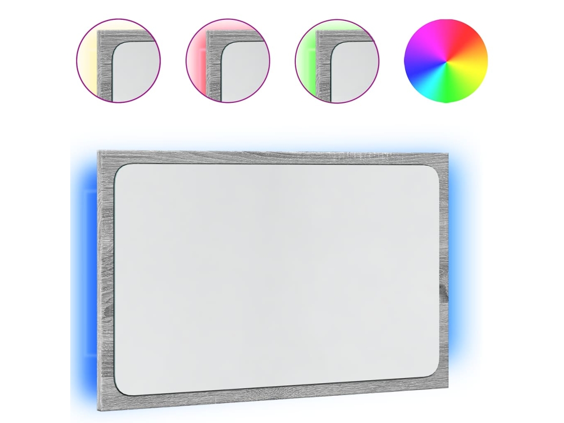 Bathroom Mirror, Bathroom Mirrors Vidaxl Cinzeto Madeira Processada (n/a)