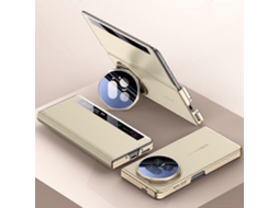 Capa Para Honor Magic V5 5g, De Couro Com Janela Smart View E Suporte De Metal Para Lente