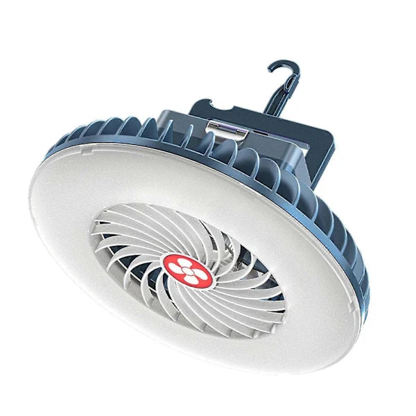 Ventilador Portátil Para Camping Com Led, Recarregável Via Usb E Alimentado Por Bateria, Para Barracas E Carros Em Situações De Emergência