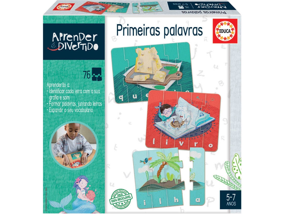 Jogo Educativo EDUCA Primeiras Palavras PT (Idade Mínima: 5 Anos - 22,5 x 22,5 x 4,7 cm)