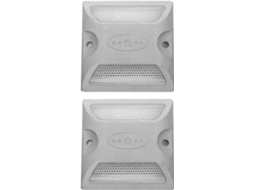 Marcadores Metálicos Refletivos, Conjunto de 2, para Sinalização Rodoviária e Estacionamentos, Duráveis. SFUSHOS