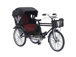 Ats modelo de Rickshaw Retro de Aleación Con 3 Ruedas, Ornamento de Escritorio Decoratsivo Negro
