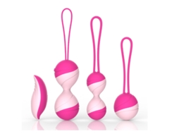 Massageador de controle remoto sem fio de silicone, 10 frequências, recarregável por USB, exercitador de assoalho pélvico, rosa
