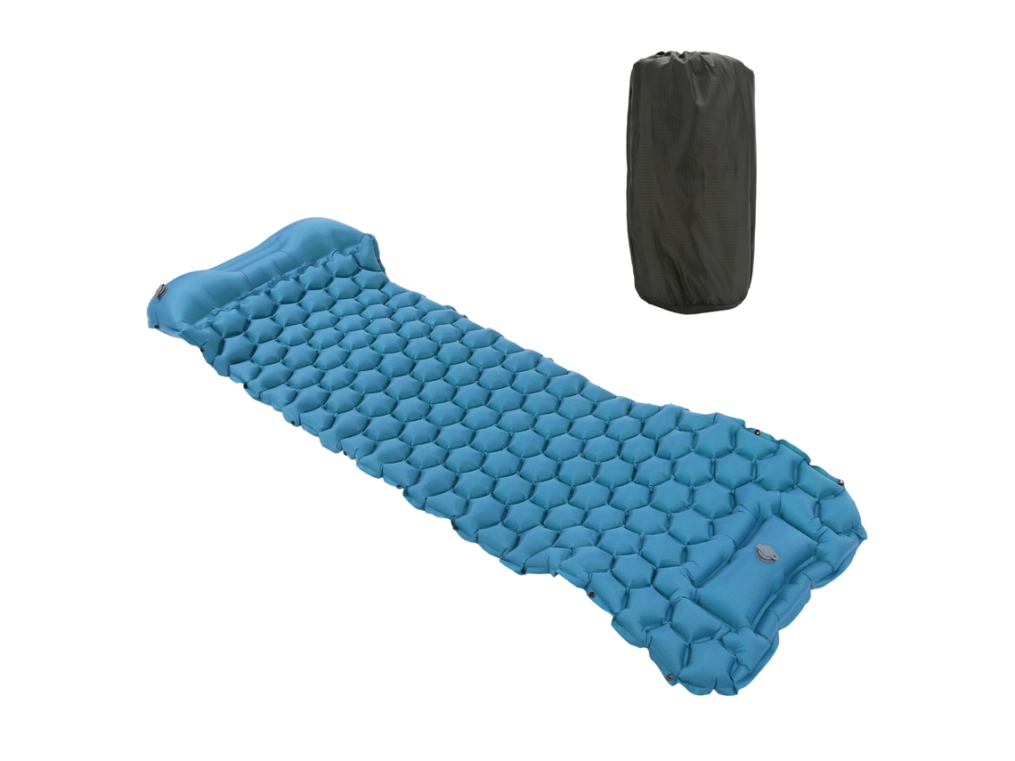 Colchão inflável para camping 198x68x6cm com bomba de pé | S/MARCA