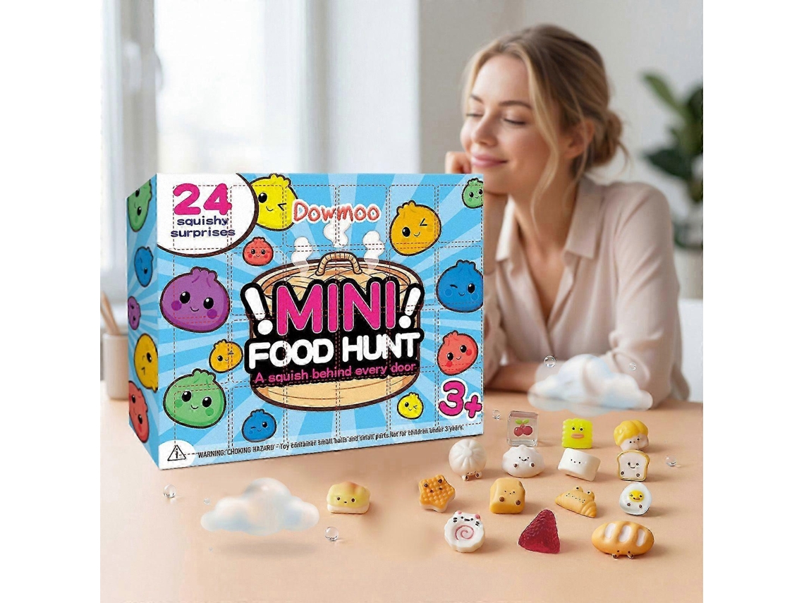 Calendário Do Advento Com 24 Mini Brinquedos Squishy De Comida