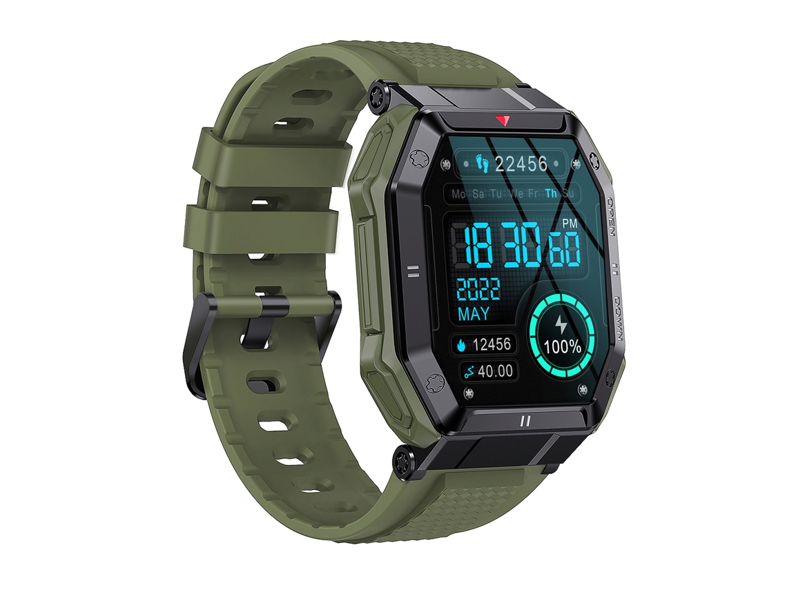 Mali relógio Inteligente Esportivo Outdoor K55 Tela Ips 1.85" Chamada Bt 24 Modos de Esporte Monitor Saúde Compatível Android Ios