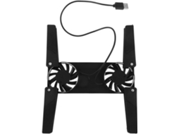 Suporte Ventilado Para Laptop Ultrabook Em Plástico Preto Com Carregamento Usb, Design Prático Para Escritório