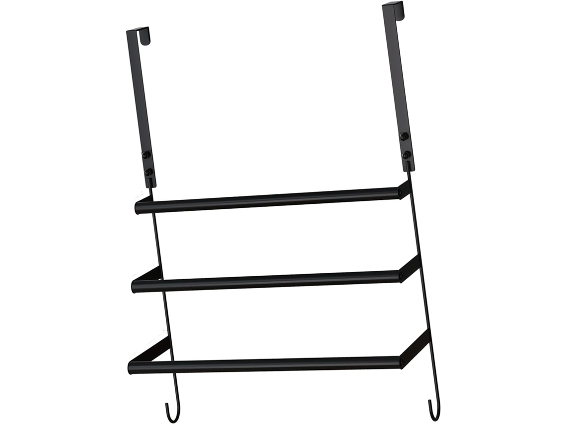Suporte De Toalha Robusto 60cm Com Ganchos Para Portas Instalação Gratuita Ideal Banheiros Pequenos Versátil Toalhas