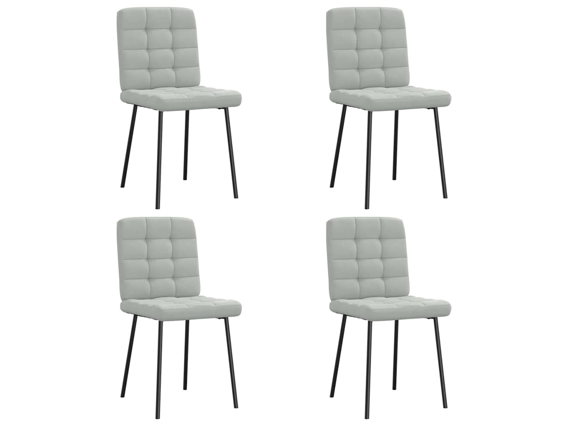 Vidaxl Cadeiras De Jantar 4 Pcs Veludo Cinzento-claro