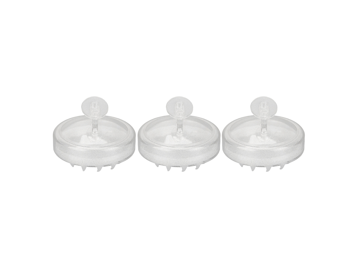 3pcs Escova De Shampoo Portátil Com Design Ergonômico Para Remoção De Caspa E Massagem Do Couro Cabeludo Prata Glitter