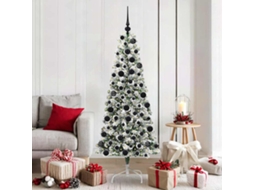 Vidaxl Árvore De Natal Articulada Artificial Verde E Branco 180 Cm