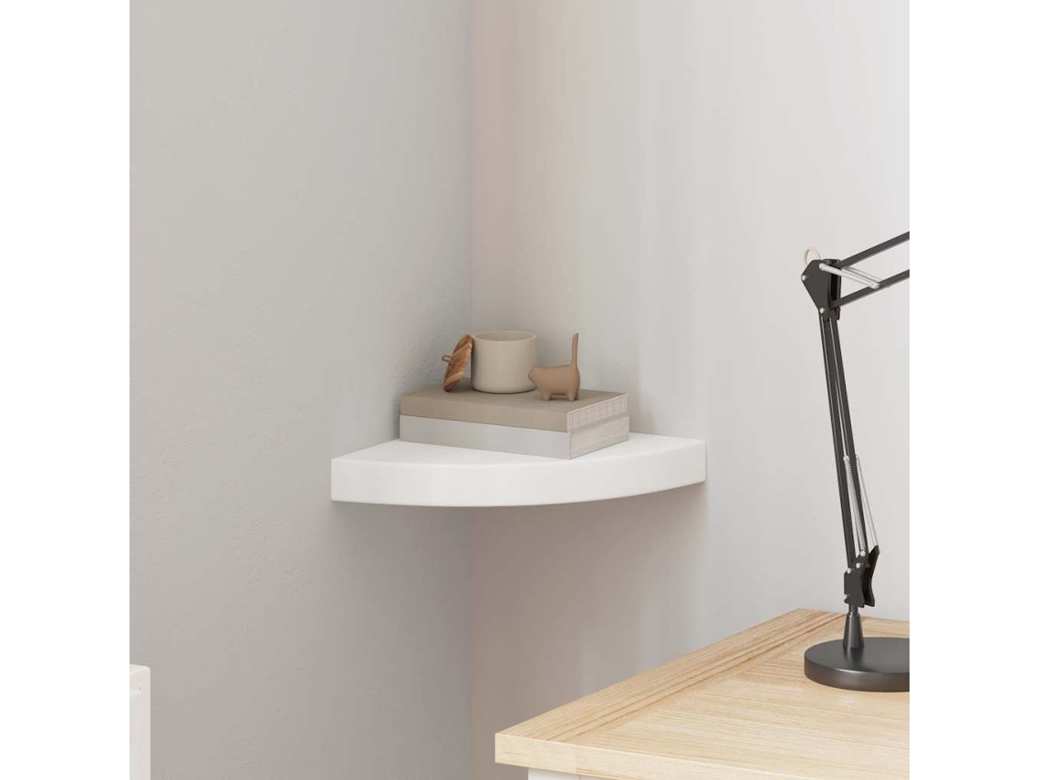 Vidaxl Prateleira De Canto Suspensa 25x25x3,8 Cm Mdf Branco