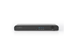 NEDIS Hdmi Switch 3 portas 3 entradas Hdmi 1 saída Hdmi 4K @ 60 Hz 18 Gbps com controle remoto metal antracite