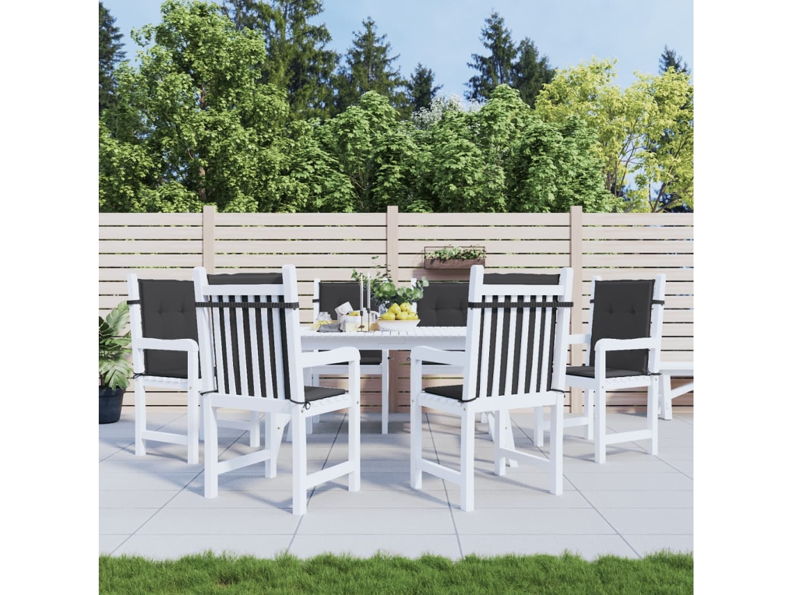 Vidaxl Almofadões Lombares P/ Cadeiras De Jardim 6pcs Oxford Preto