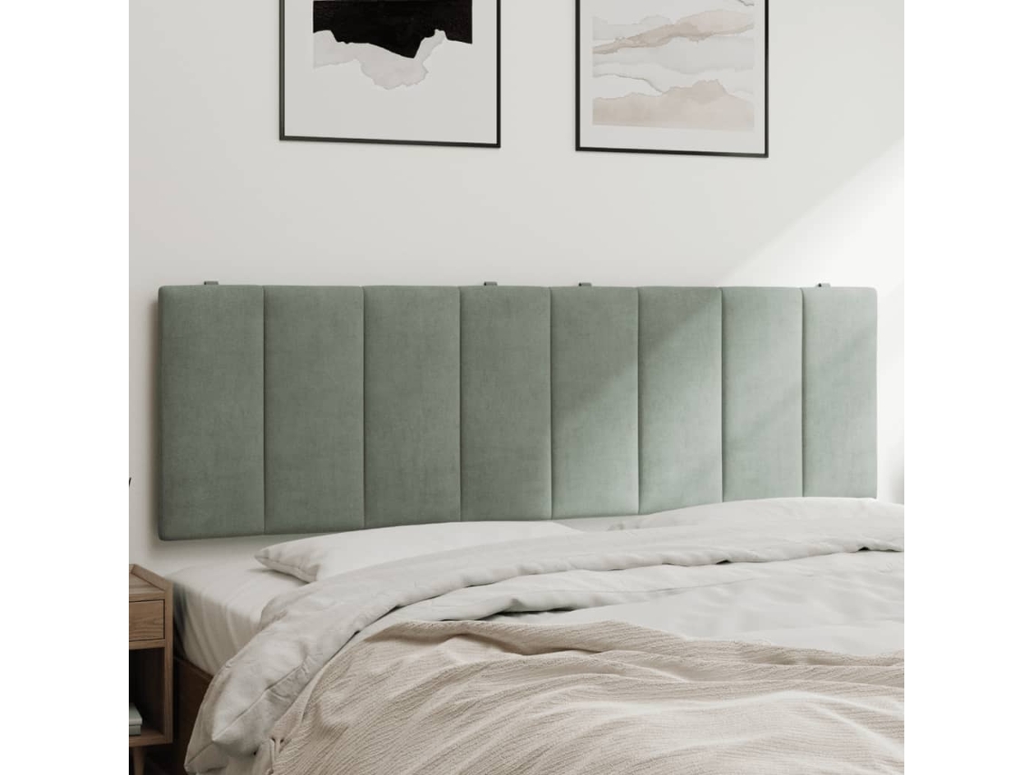 Vidaxl Almofadão De Cabeceira Hanko 152 Cm Veludo Cinzento-claro