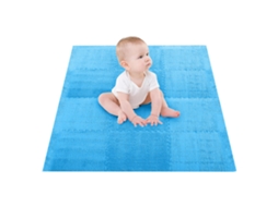 Primerox 10pcs Pisos de Alfombra Peluda Mosaico de Espuma Anti derrapante Intercaláveis Azul Marinho