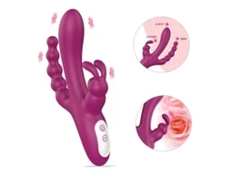 Vibrador De Massagem 3 Em 1 Para Mulheres Com 9 Modos De Vibrao (vinho Tinto)