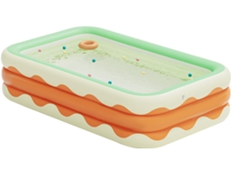 Conjunto de Piscina Inflável Retangular Pvc 3 Camadas CHABERLU